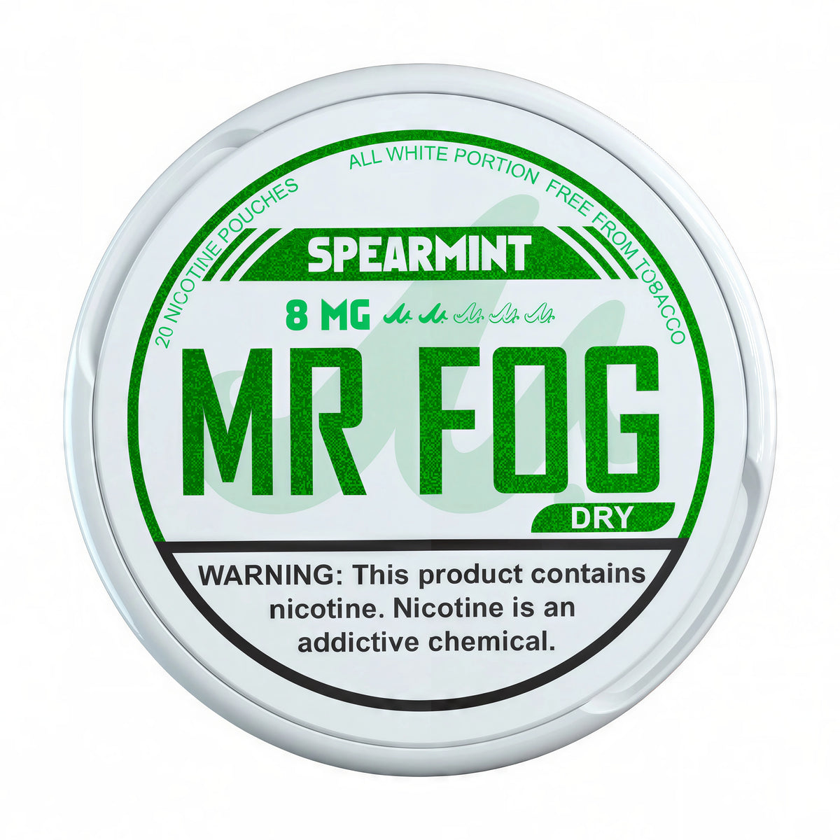 Spearmint Mr Fog Nicotine Pouches 8mg Dry