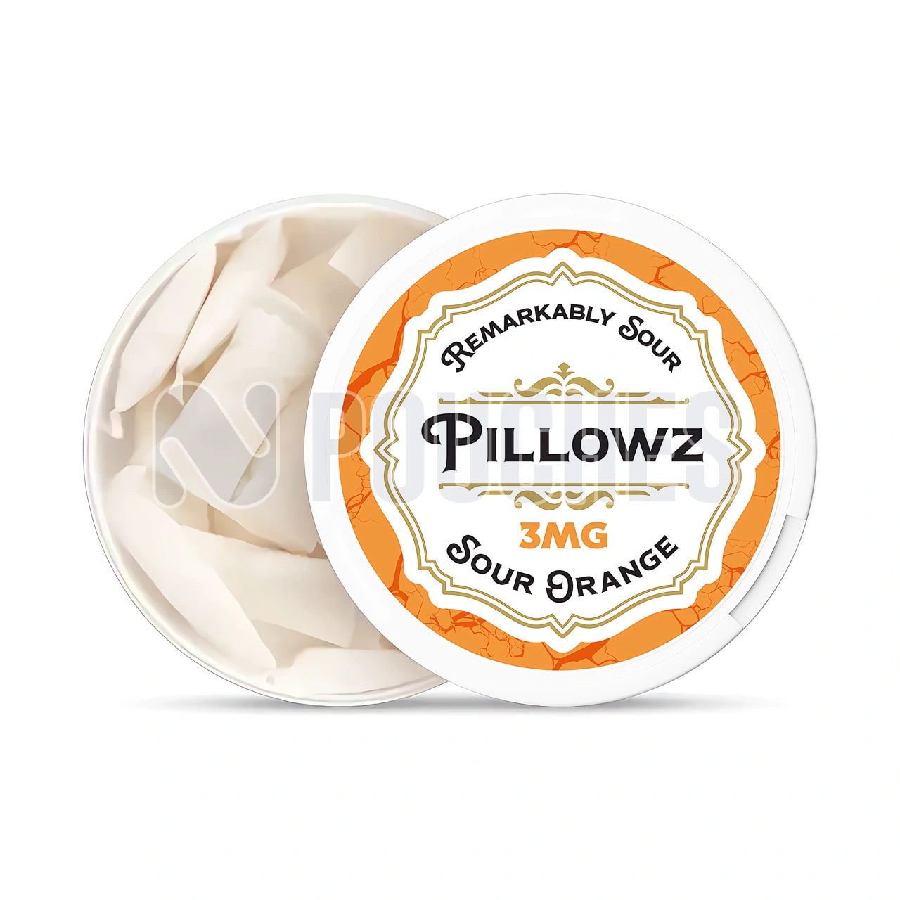 Open Box Sour Orange Pillowz Nicotine Pouches 3mg
