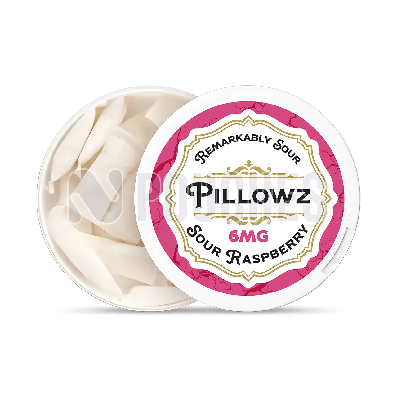 Open Box Sour Raspberry Pillowz Nicotine Pouches 6mg