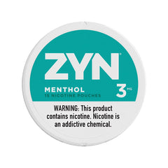 Menthol Zyn Nicotine Pouches 3mg