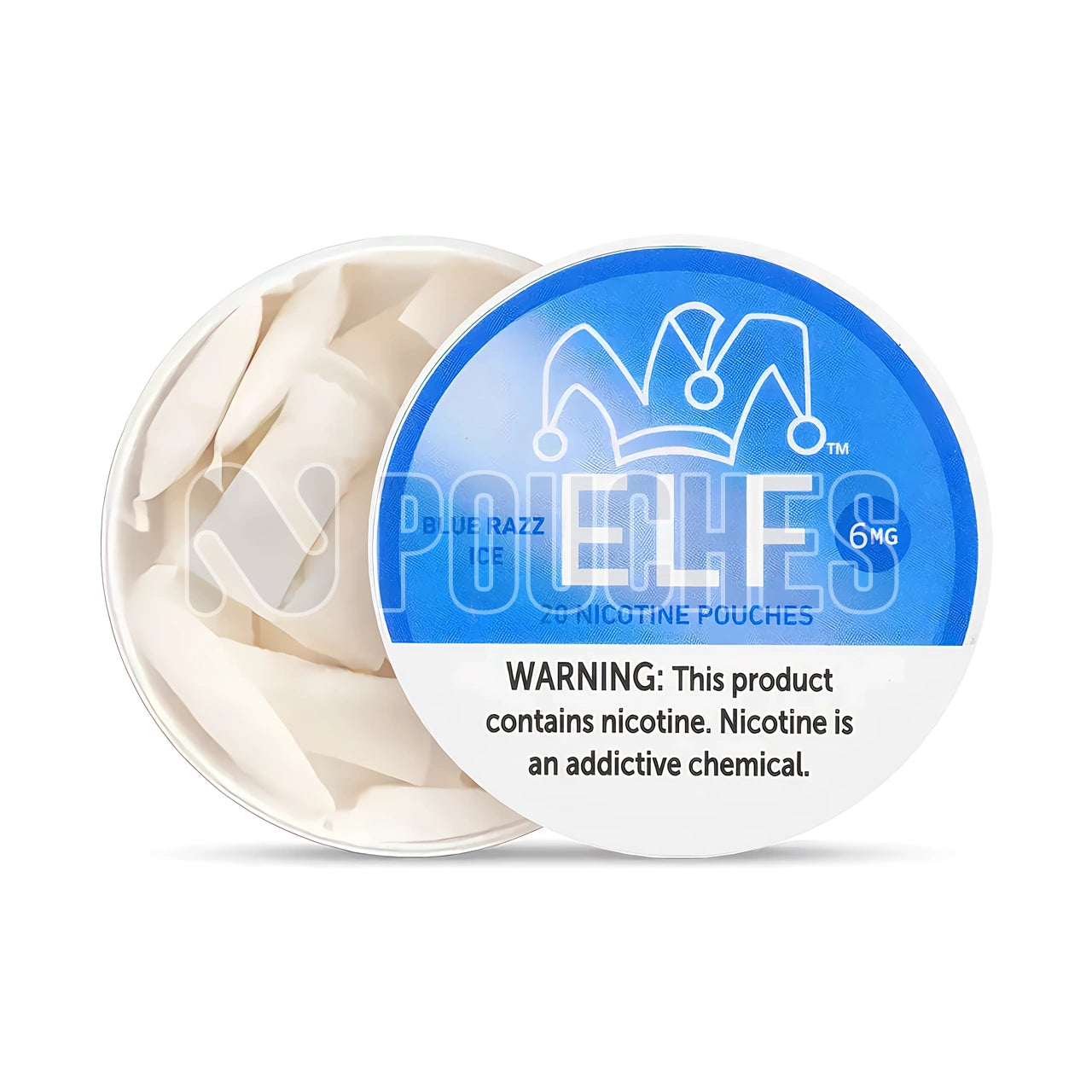 Open Box Blue Razz Ice ELF Nicotine Pouches 6mg
