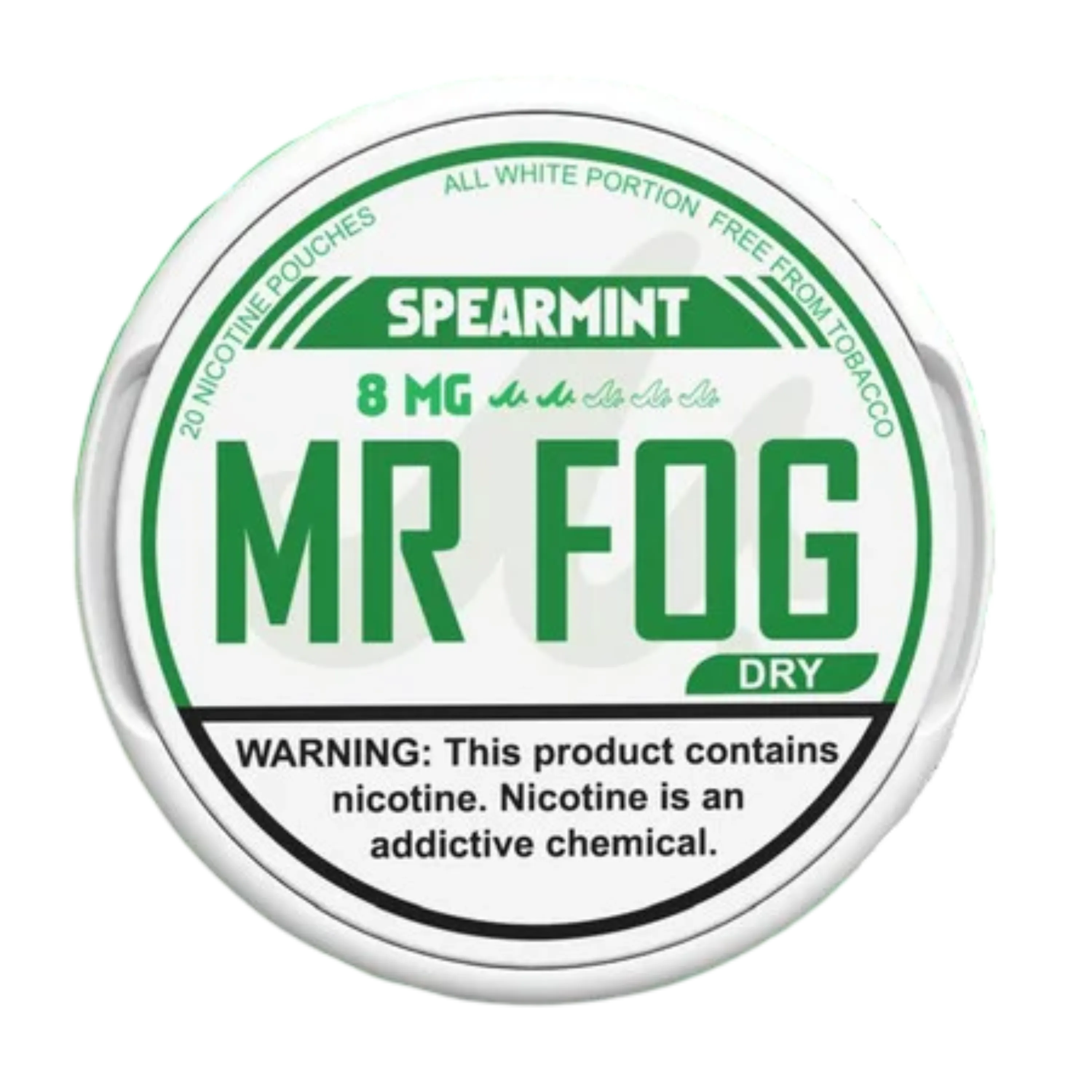 Spearmint Mr Fog Nicotine Pouches 8mg Dry