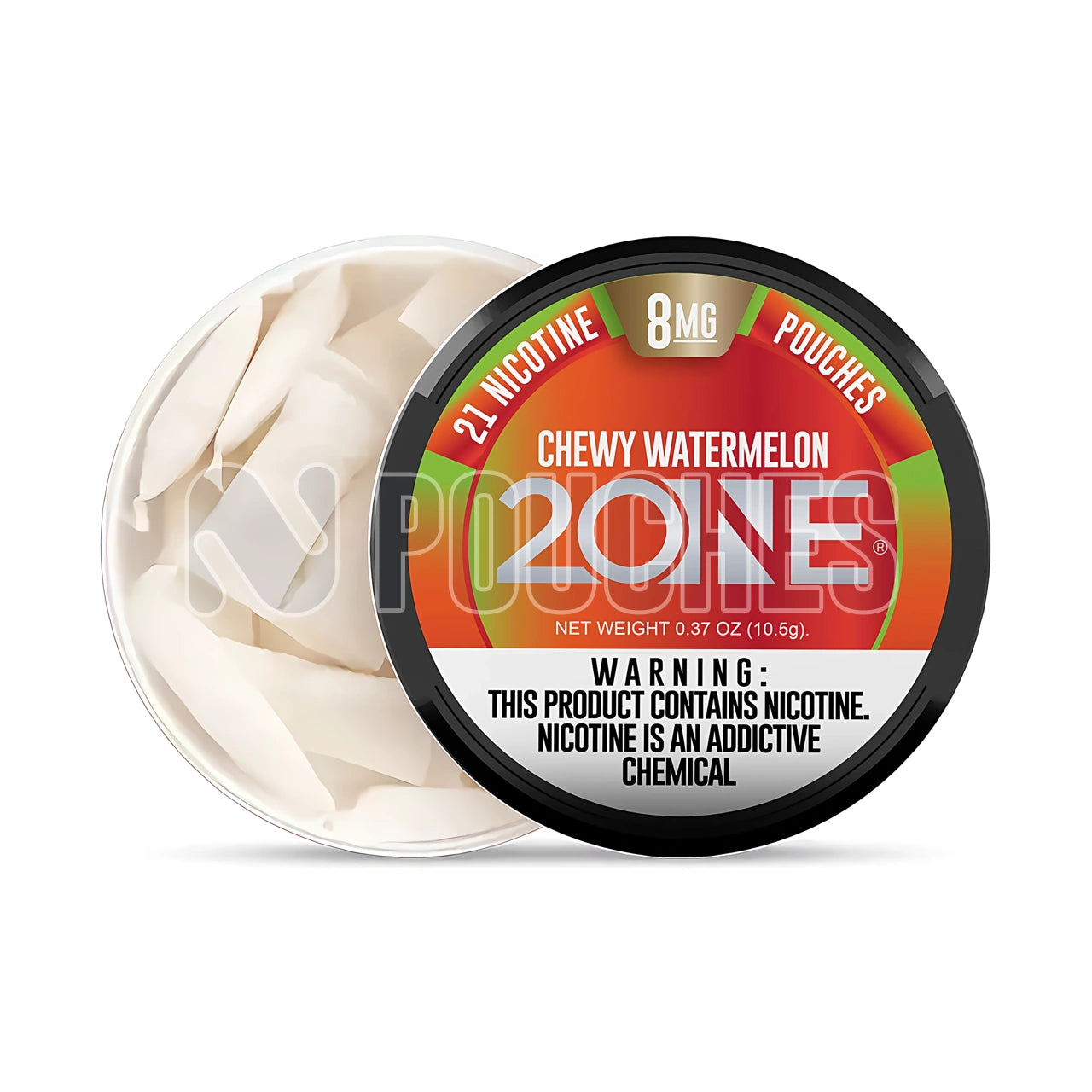 Open Box Chewy Watermelon 2ONE Nicotine Pouches 8mg