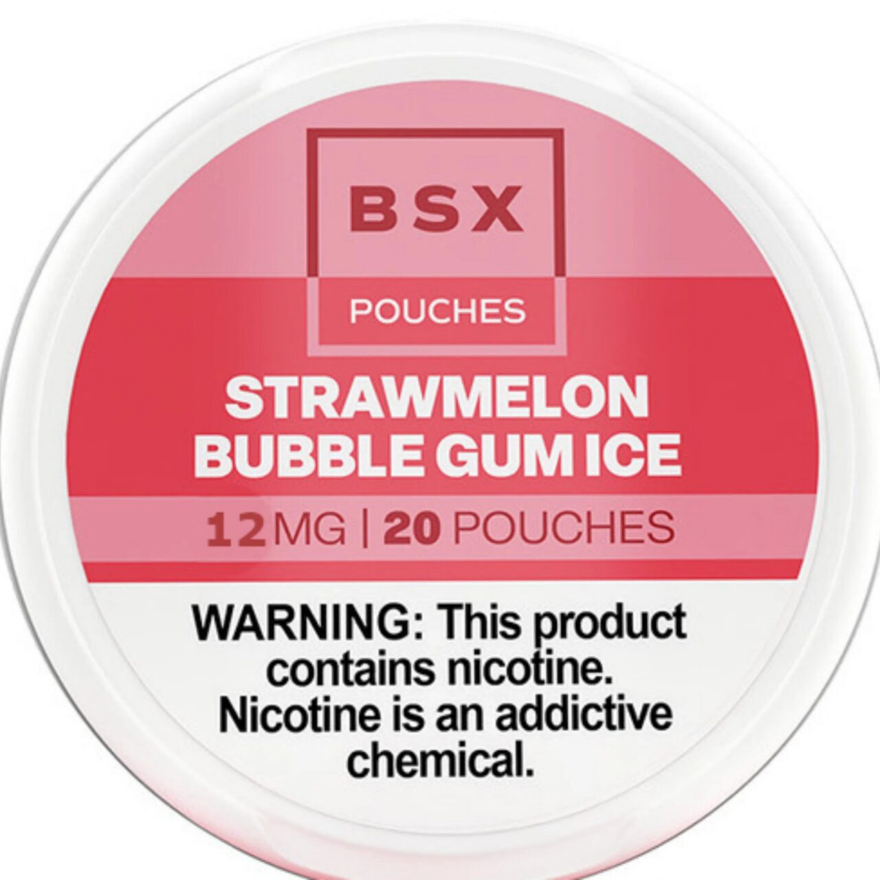 BSXPouches_Strawmelon_12-3000x3000-1.jpg Strawmelon Bubble Gum Ice BSX Nicotine Pouches 12mg