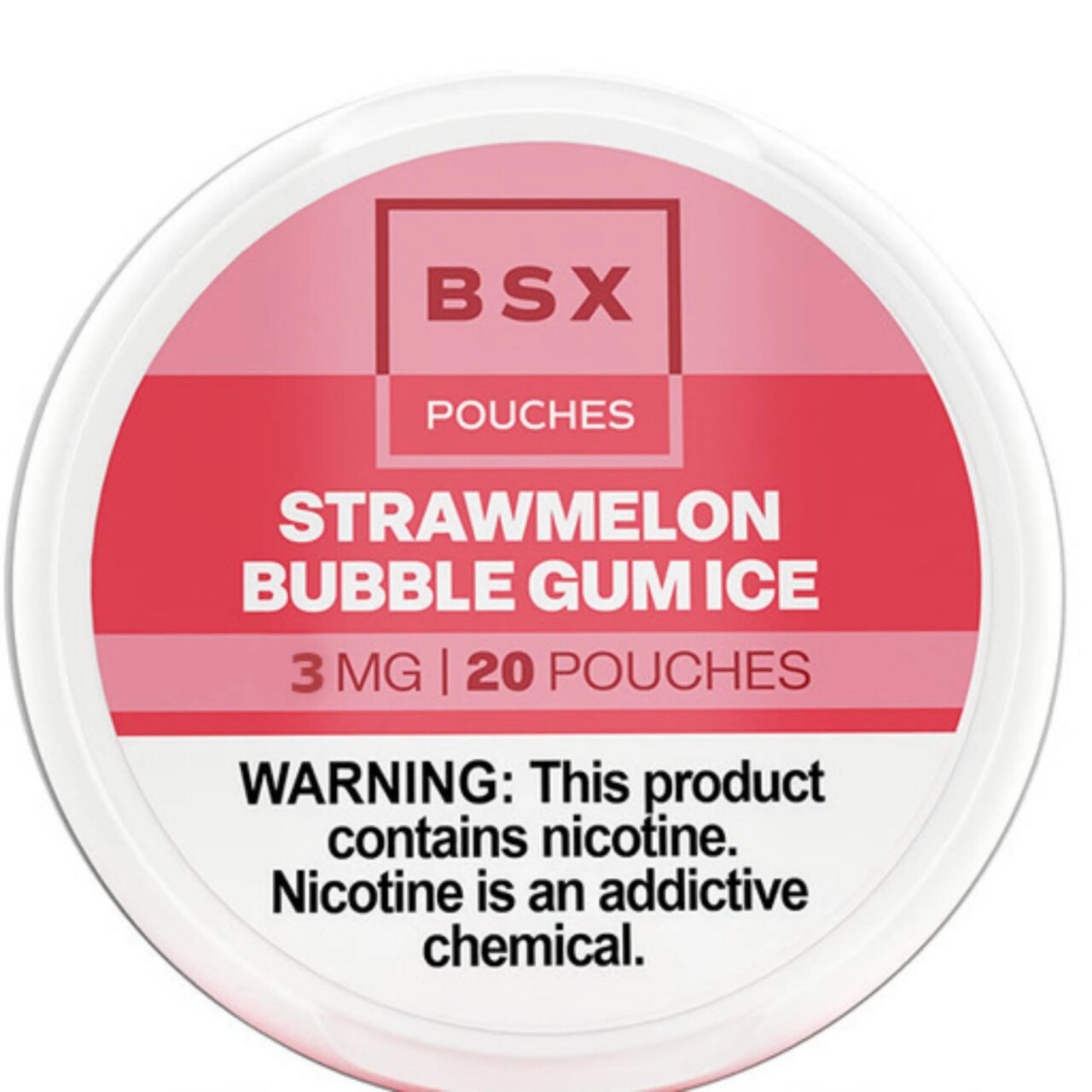 BSXPouches_Strawmelon_3-3000x3000-1.jpg Strawmelon Bubble Gum Ice BSX Nicotine Pouches 3mg