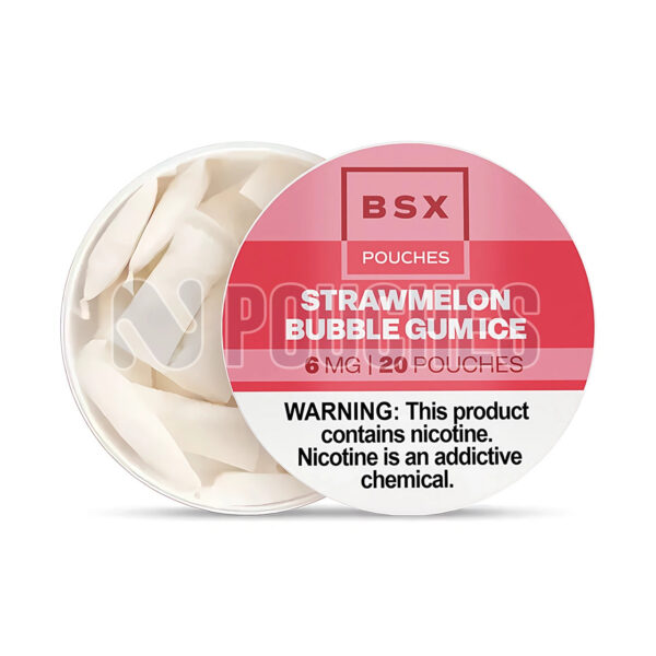 Open Box Strawmelon Bubble Gum Ice BSX Nicotine Pouches 6mg