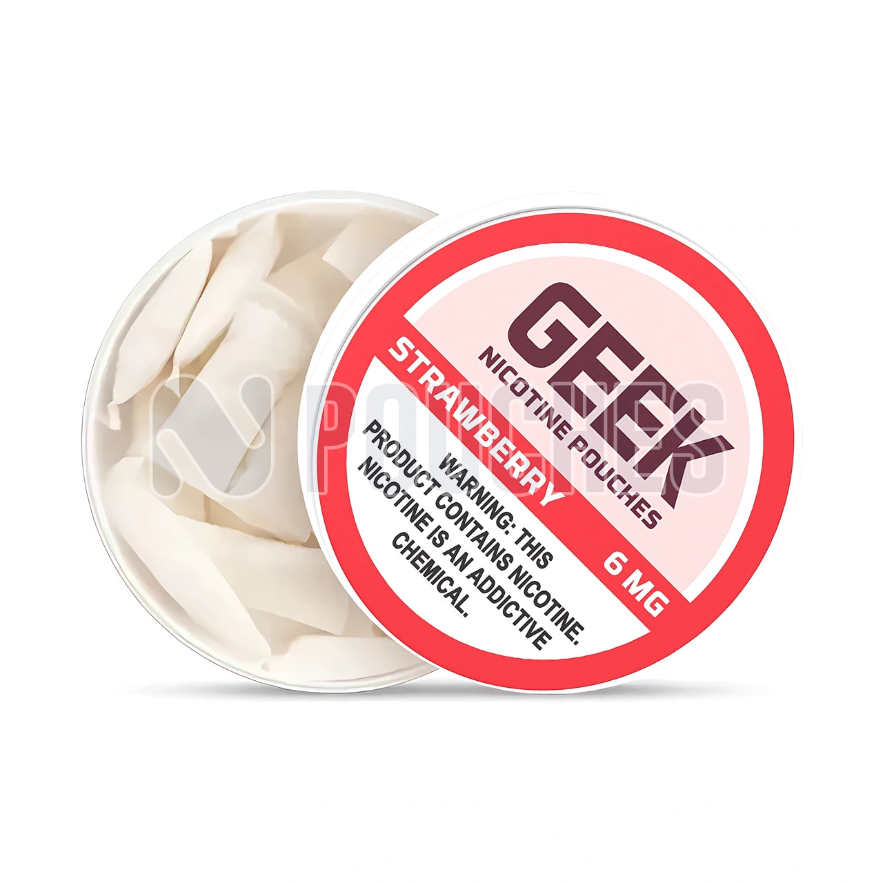 Open Box Strawberry GEEK Nicotine Pouches 6mg