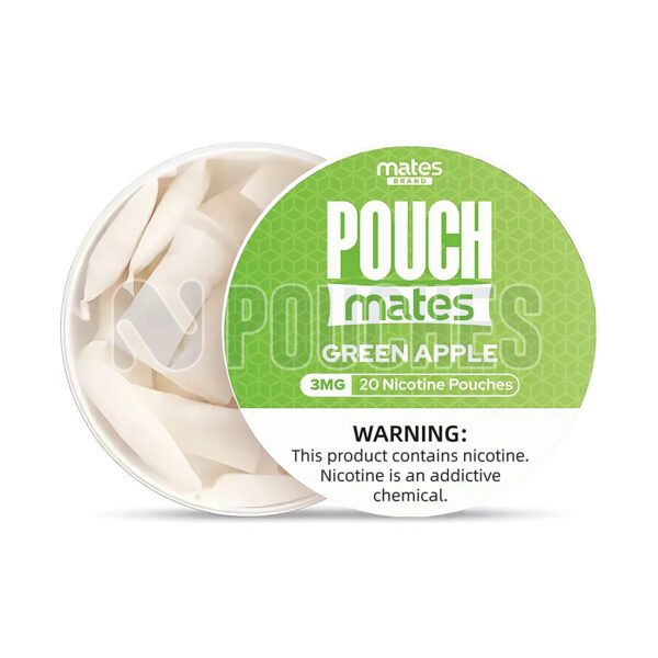 Open Box Green Apple PouchMates Nicotine Pouches 3mg