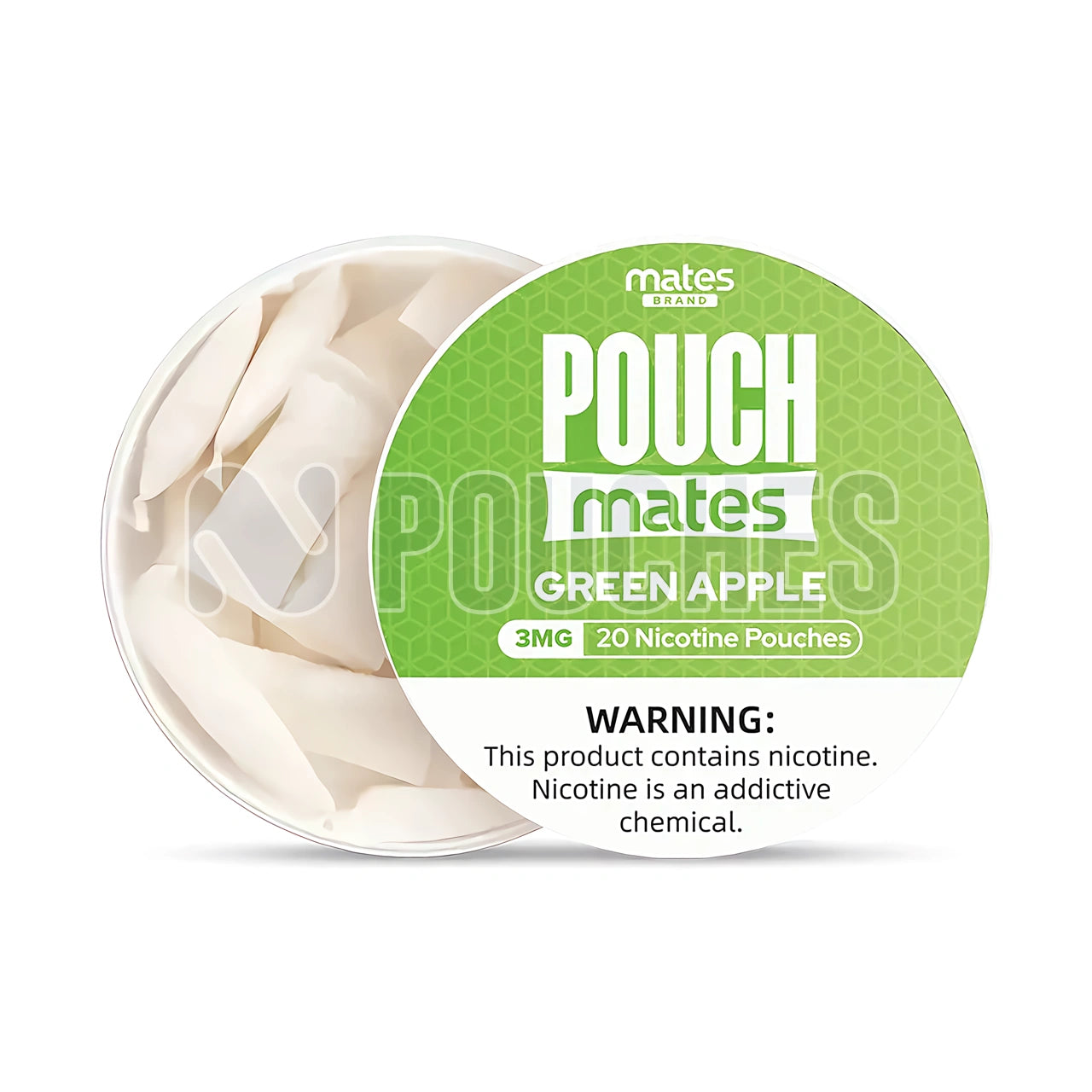 Open Box Green Apple PouchMates Nicotine Pouches 3mg