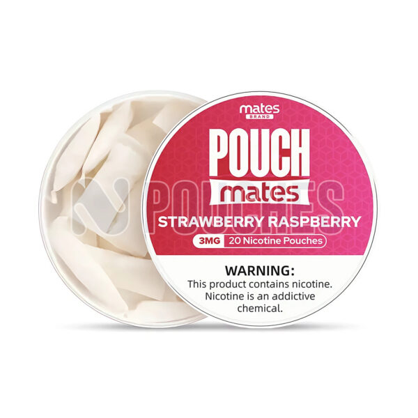 Open Box Strawberry Raspberry PouchMates Nicotine Pouches 3mg