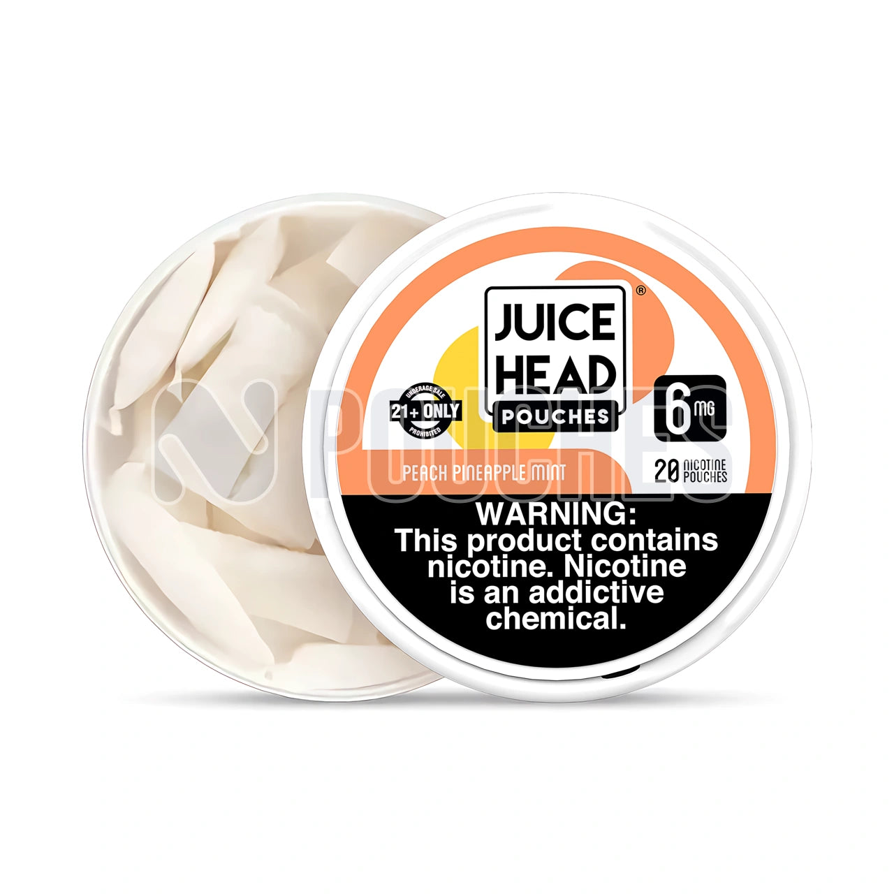 Open Box Peach Pineapple Mint Juice Head Nicotine Pouches 6mg
