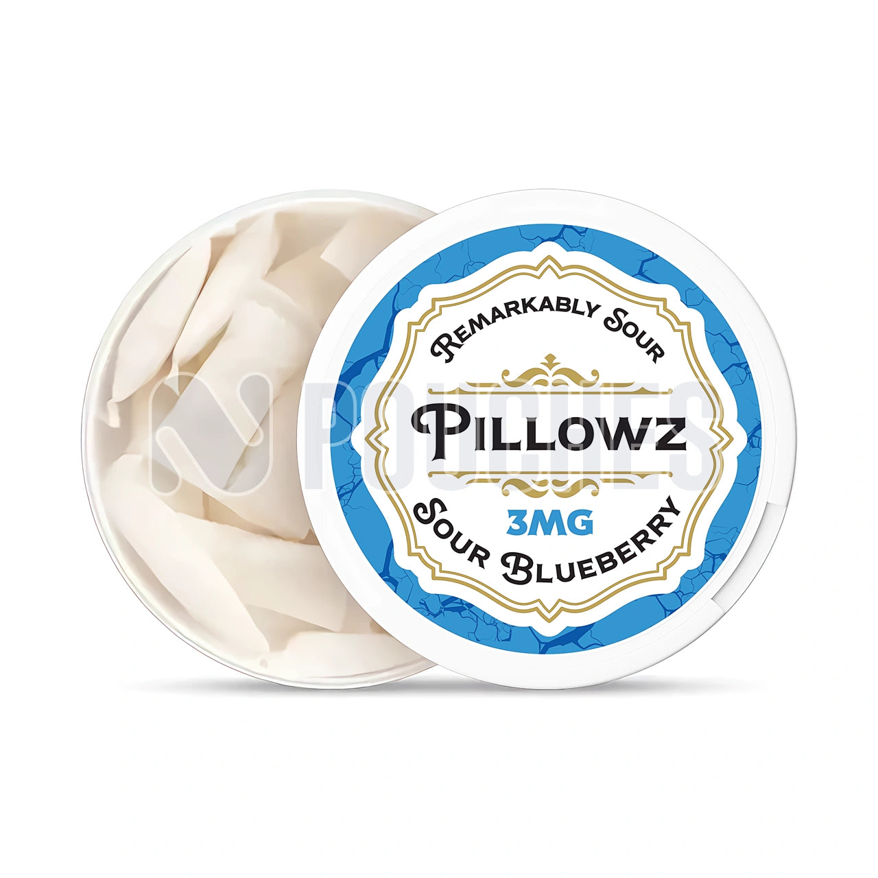 Open Box Sour Blueberry Pillowz Nicotine Pouches 3mg