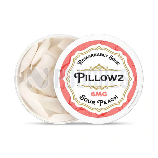 Open Box Sour Peach Pillowz Nicotine Pouches 6mg