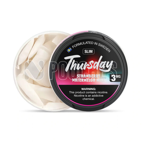 Open Box Strawberry Watermelon Mint - Wet Slim Thursday Nicotine Pouches 3mg