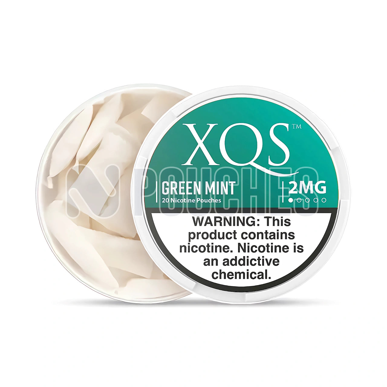 Open Box Green Mint XQS Nicotine Pouches 2mg