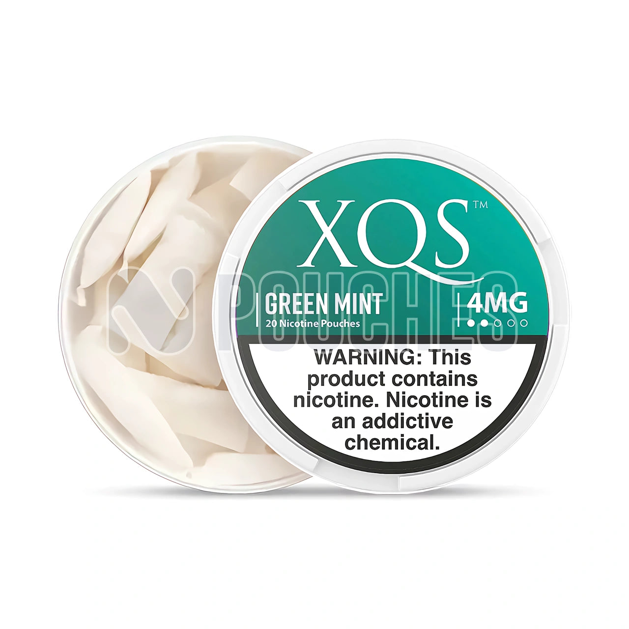 Open Box Green Mint XQS Nicotine Pouches 4mg