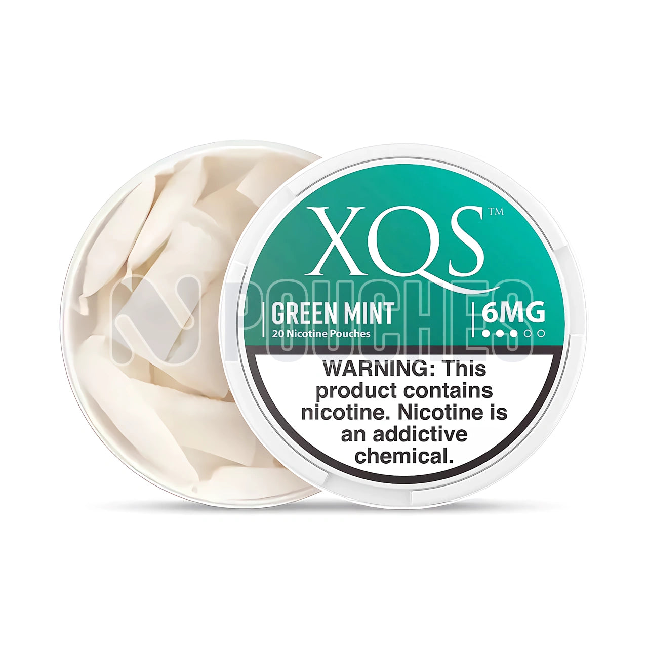 Open Box Green Mint XQS Nicotine Pouches 6mg