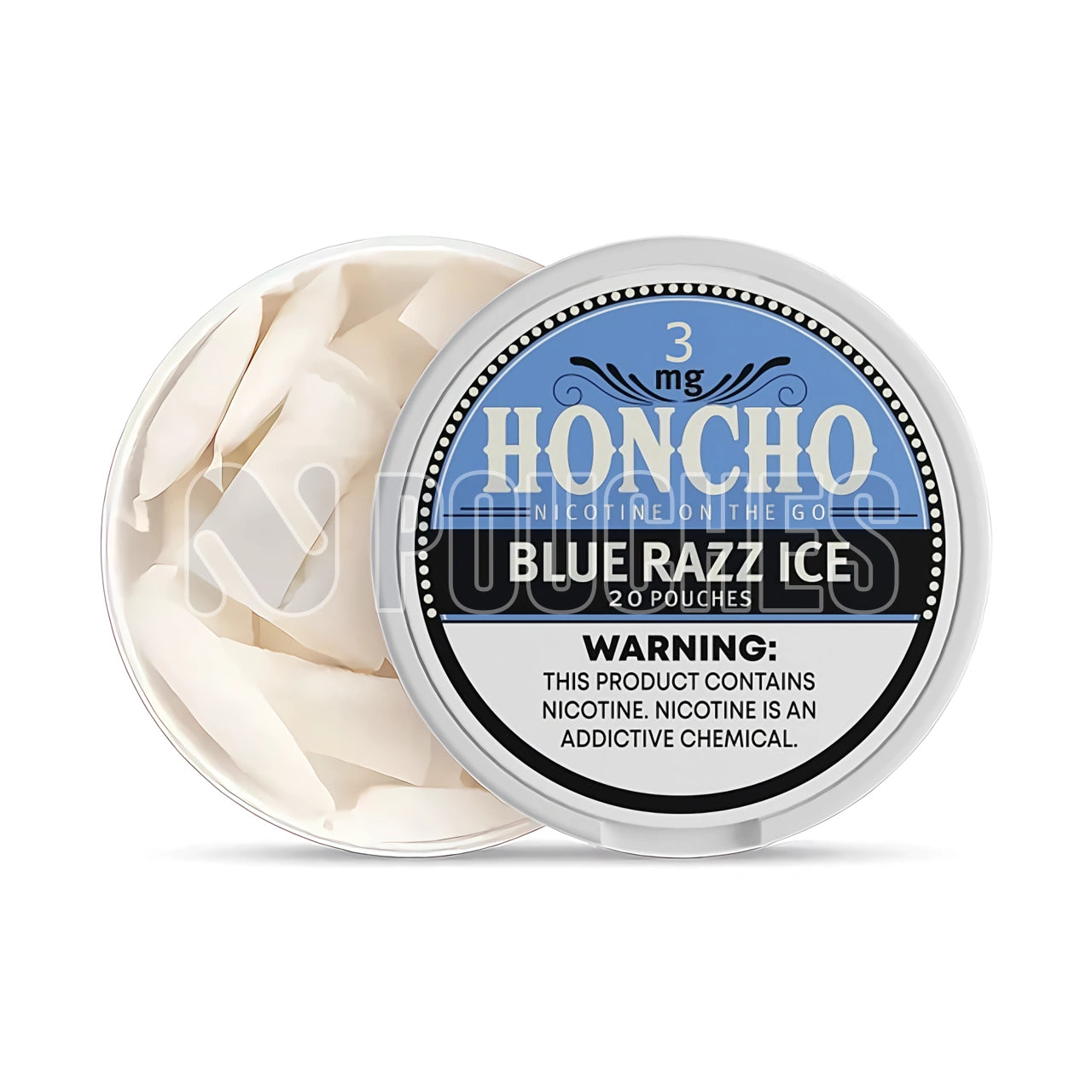 Open Box Blue Razz Ice Honcho Nicotine Pouches 3mg