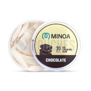 Open Box Chocolate MINOA Chewing Gum Nicotine Pouches 6mg