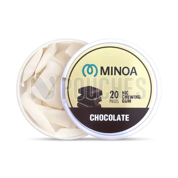 Open Box Chocolate MINOA Chewing Gum Nicotine Pouches 6mg