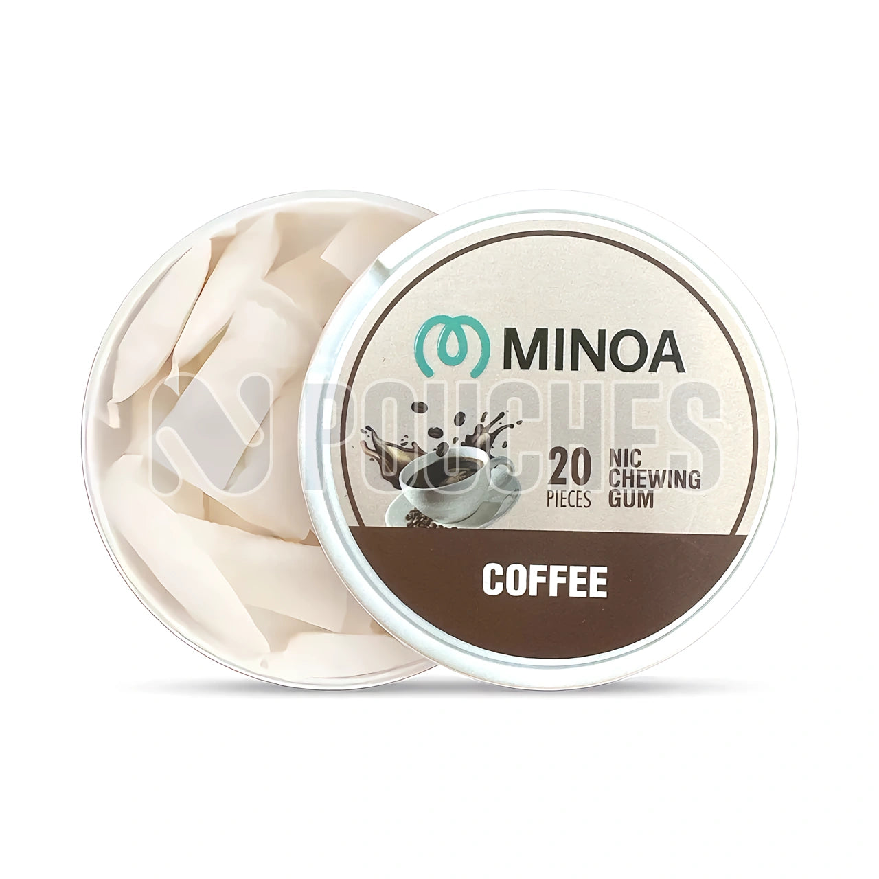 Open Box Coffee MINOA Chewing Gum Nicotine Pouches 6mg