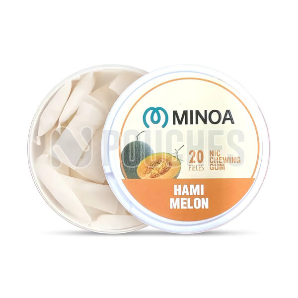 Open Box Hami Melon MINOA Chewing Gum Nicotine Pouches 6mg