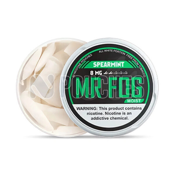 Open Box Spearmint Mr Fog Nicotine Pouches 8mg Moist
