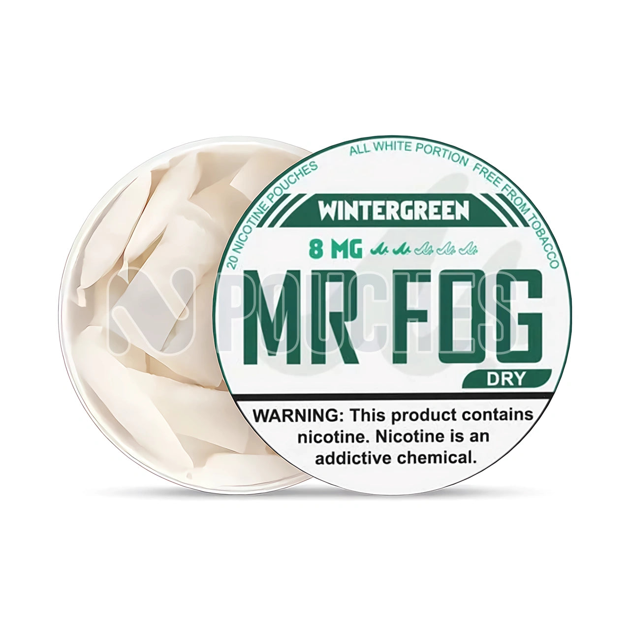 Open Box Wintergreen Mr Fog Nicotine Pouches 8mg Dry