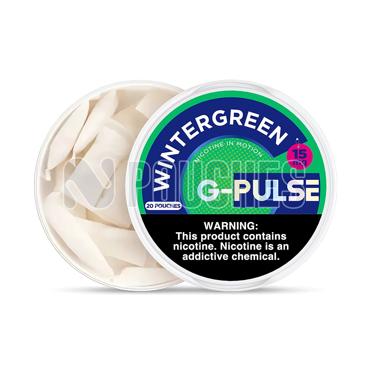 Open Box Wintergreen G-Pulse Nicotine Pouches 15mg